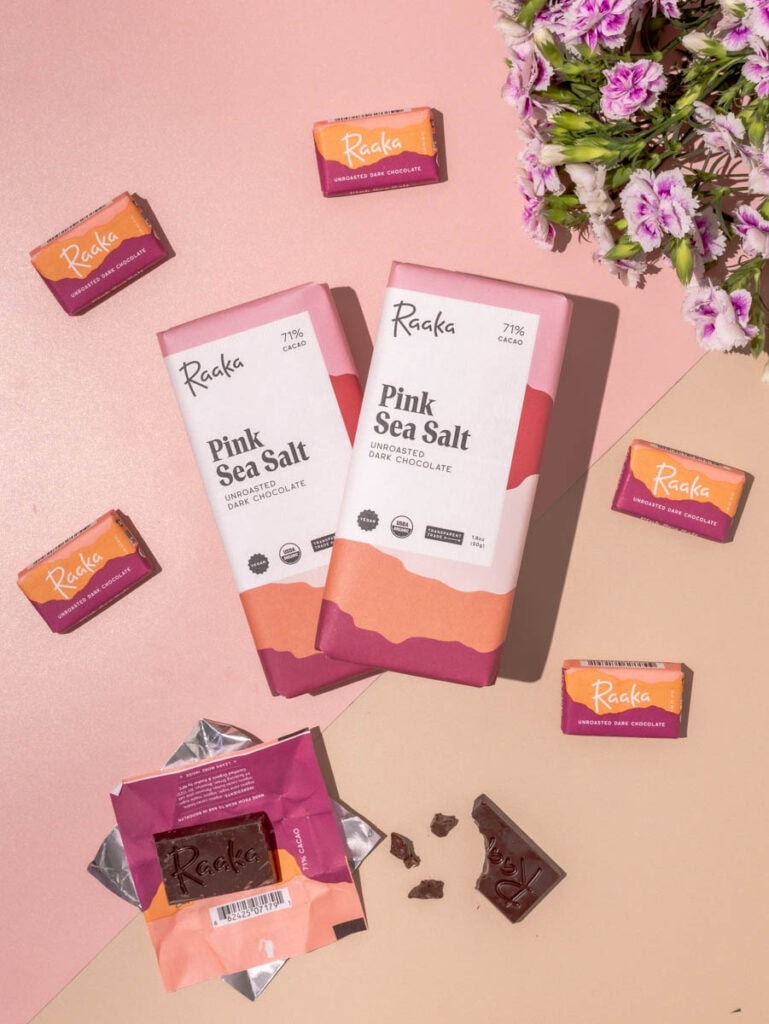 dark chocolate bar with smaller chocolate pieces